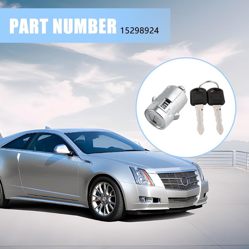HZEL 1 Pair Car Driver and Passenger Door Lock Cylinder Set with 2 Keys, OEM#15298924 Vehicle Front Left Right Barrel, Automotive Door Lock Tumbler Compatible with Sierra 1500 2500 3500 - Image 4